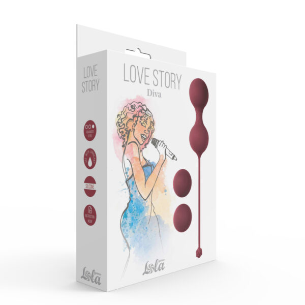 Vaginal balls set Love Story Diva Wine Red - obrazek 4