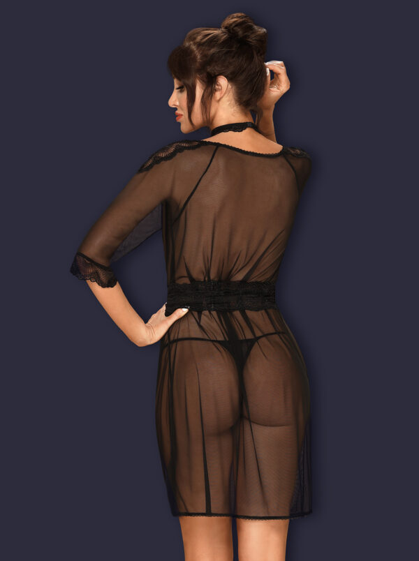 Bielizna Lucita peniuar czarny  S/M - obrazek 4