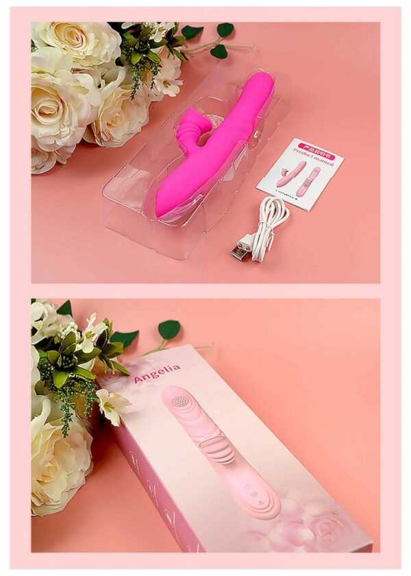 Wibrator Angelia USB 3 functions of thrusting / 20 vibrations Pink - obrazek 4