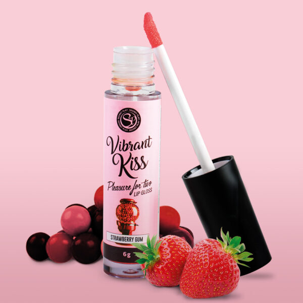 LIP GLOSS VIBRANT KISS STRAWBERRY GUM - obrazek 4