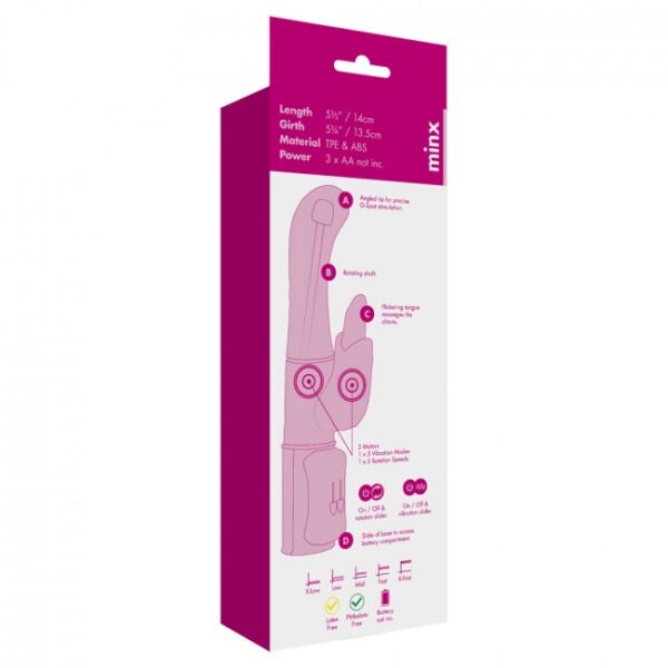Wibrator  G Tongue Rabbit Vibrator Pink OS - obrazek 4