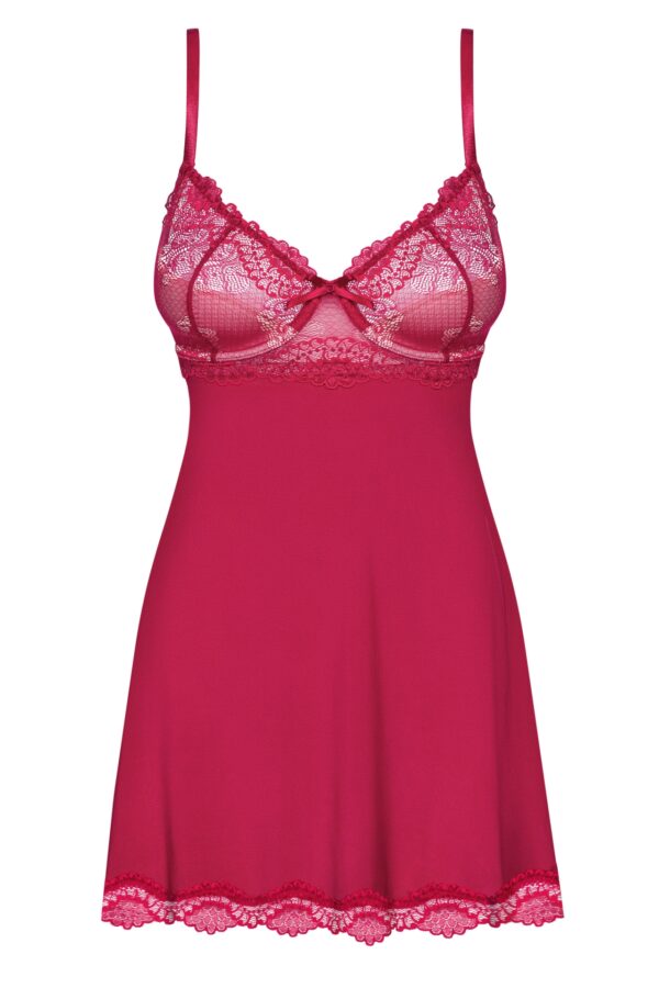 Bielizna Rosalyne babydoll i stringi czerwona  S/M - obrazek 4