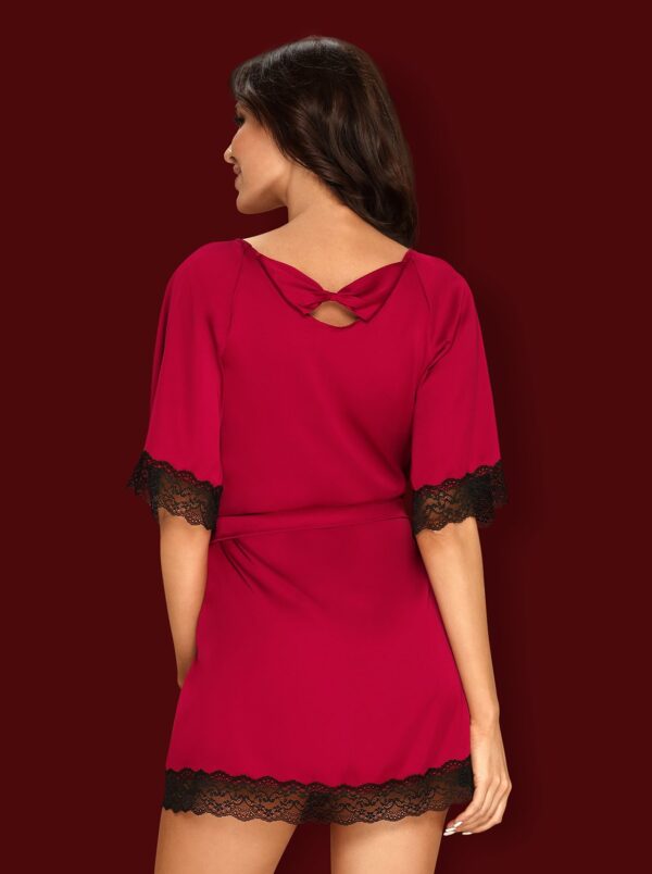 Bielizna Sensuelia szlafrok czerwony L/XL - obrazek 4