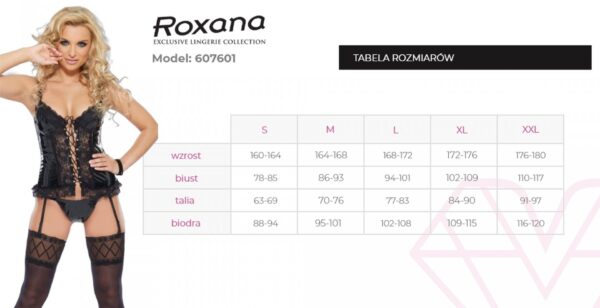 Gorset i stringi 6077 black XXL - obrazek 4
