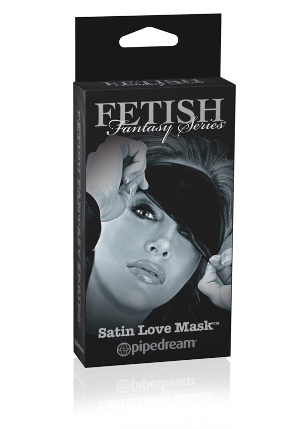 Satin Love Mask Black - obrazek 3