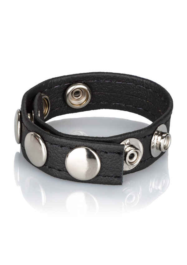 Leather Multi Snap Ring Black - obrazek 4