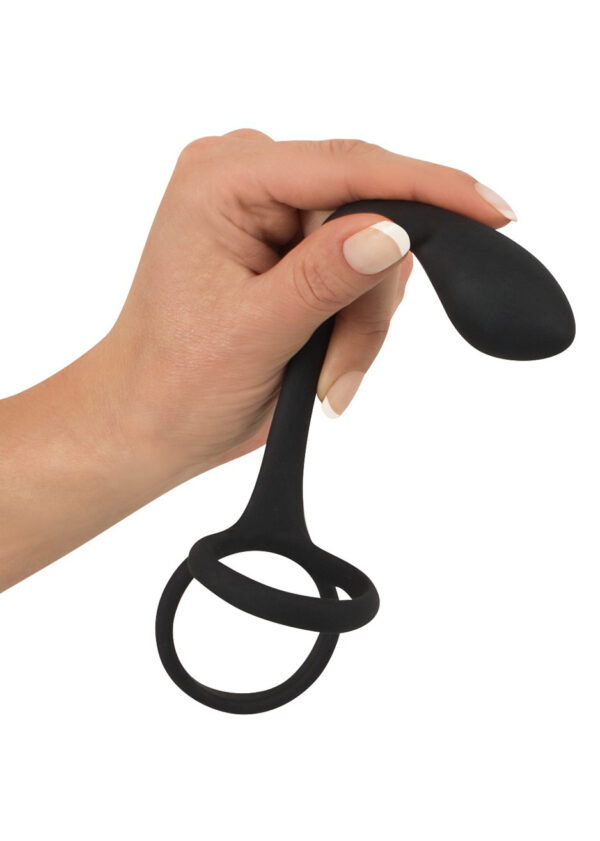 Black Velvets Cock + Ball ring - obrazek 4