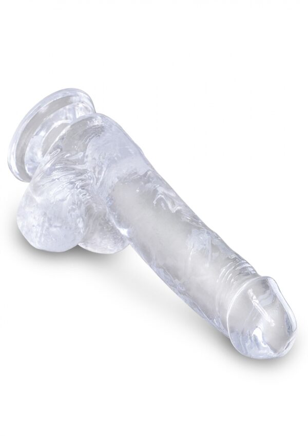 King Cock 6 Inch Cock w Balls Transparent - obrazek 4