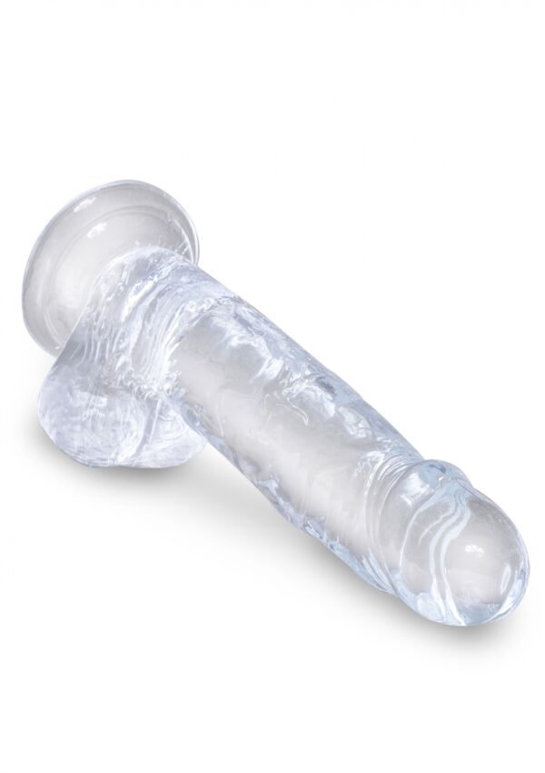 King Cock 7 Inch Cock w Balls Transparent - obrazek 4