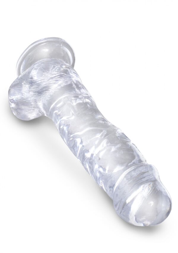 King Cock 8 Inch Cock w Balls Transparent - obrazek 4