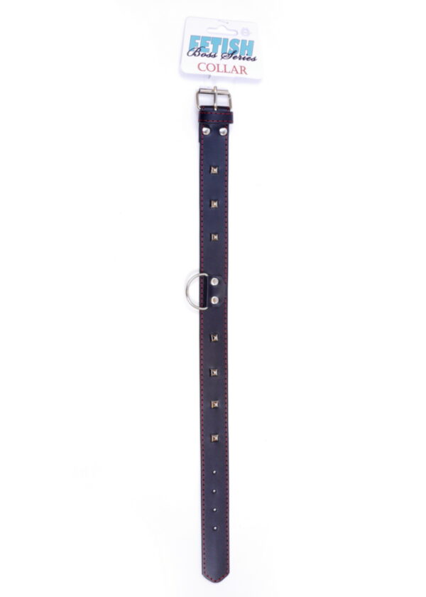 Fetish B   Series Collar with studs 3 cm Red Line - obrazek 4