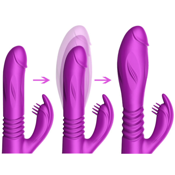 Wibrator Silicone Vibrator USB 10 Function + Expander and Thrusting Function - obrazek 4