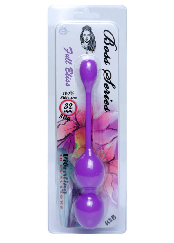 Vibrating Kegel Balls 32mm 80g Purple 10 function USB   B   Series - obrazek 4