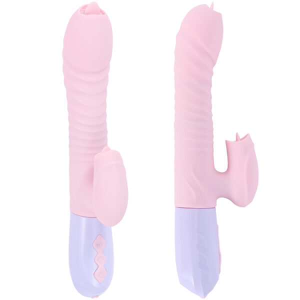 Wibrator Silicone Vibrator USB 7 Function and Thrusting Function / Heating, purple - obrazek 4