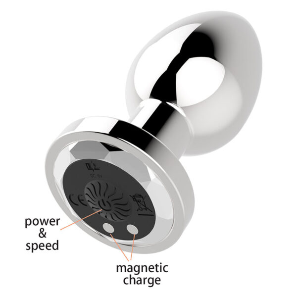 Stymulator Rechargeable Butt Plug Vibrator USB 10 Functions   Silver - obrazek 4