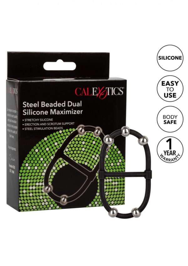 Beaded Dual Silicone Maximizer Black - obrazek 4