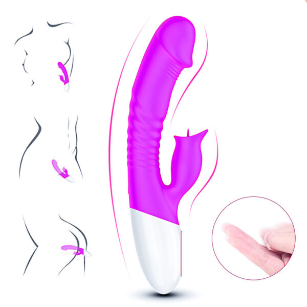 Wibrator Silicon, Vibrator 7 Function and Heating Mode, Purple - obrazek 4