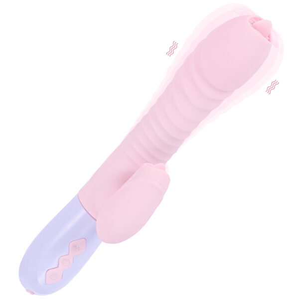Wibrator Silicone Vibrator USB 7 Function and Thrusting Function / Heating, pink - obrazek 4