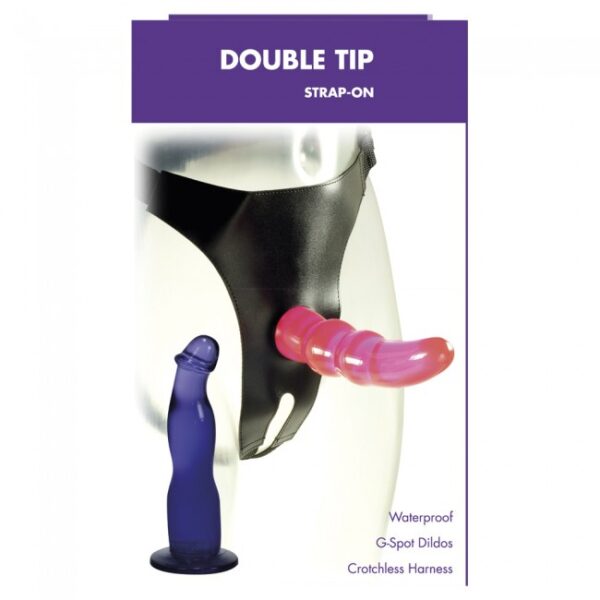 Proteza  Me You Us Double Tip Strap On Pink - obrazek 4