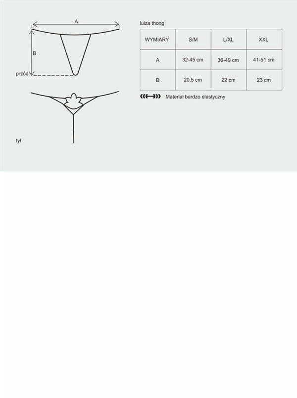 Bielizna Luiza stringi czarne  S/M - obrazek 4