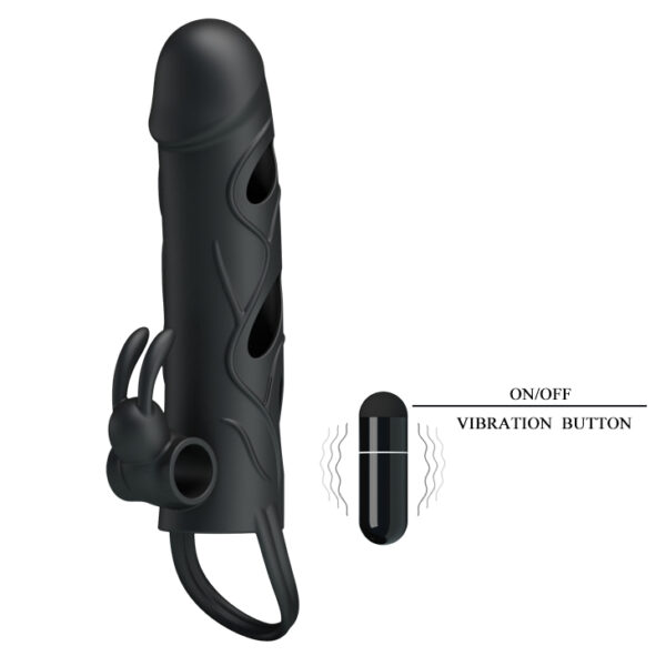 PRETTY LOVE   PENIS SLEEVE WITH BALL STRAP vibration - obrazek 4