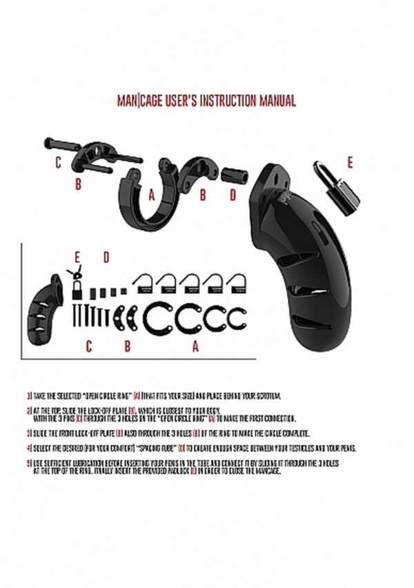 Model 03   Chastity   4.5   Cock Cage   Black - obrazek 4