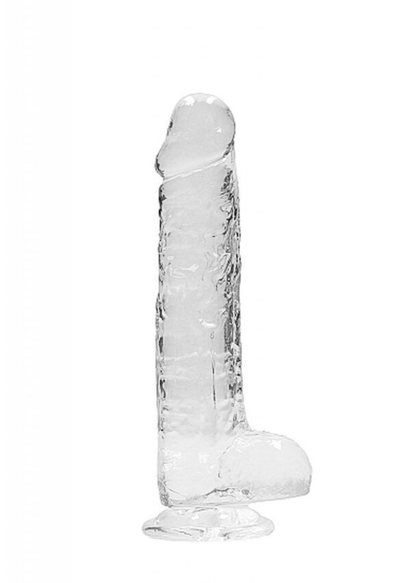 8 / 20 cm Realistic Dildo With Balls   Transparent - obrazek 4