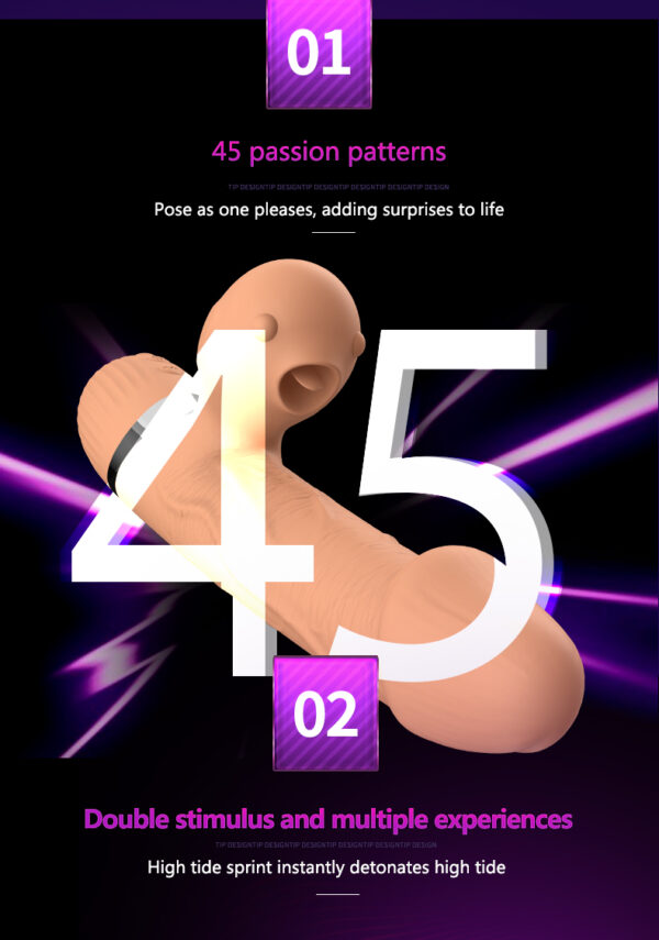 Wibrator Basia Thtusting Vibrator 2 in 1 Tongue Vibrators USB - obrazek 4