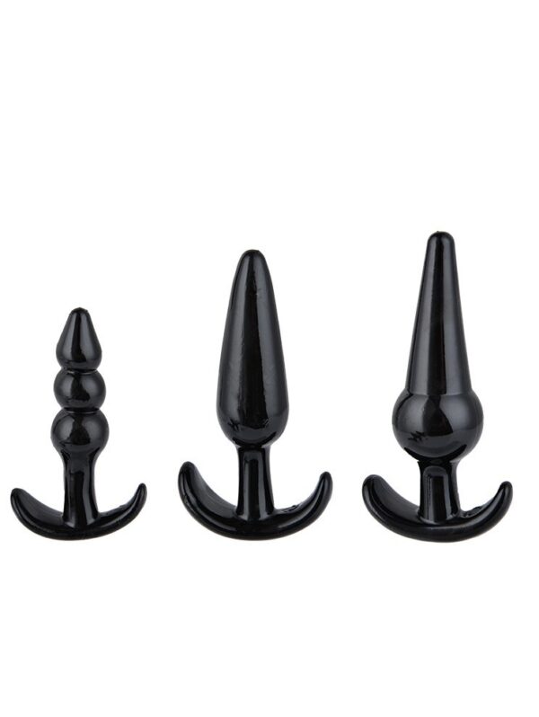 Plug Triple Anal Plugs Starter Set  3 Pack Anal Plugs Black - obrazek 4