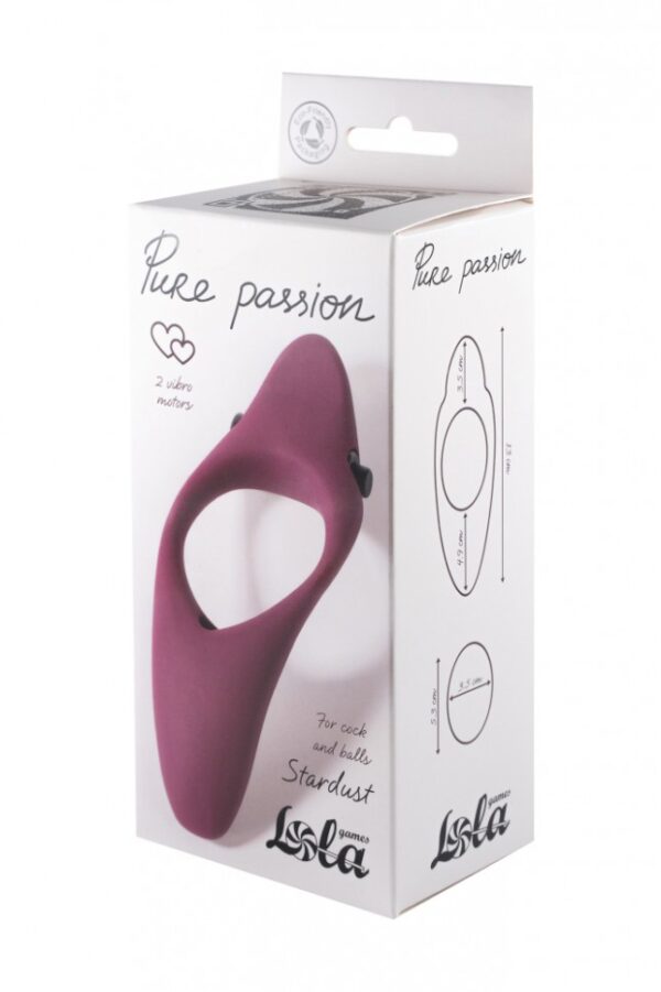 Pierścień Erection Vibroring Pure Passion Stardust Wine Red - obrazek 4