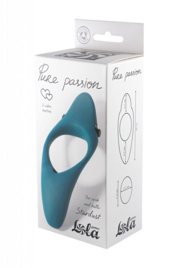 Pierścień Erection Vibroring Pure Passion Stardust Green - obrazek 4