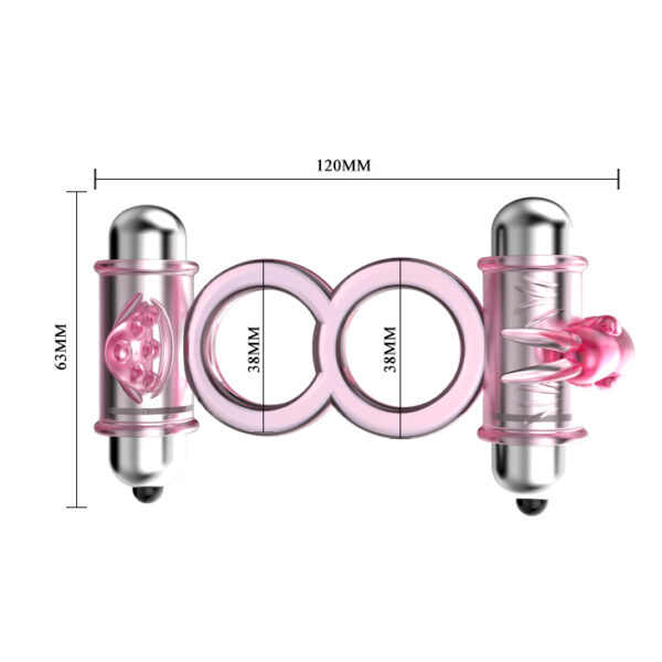BAILE   BUNNY SNUGGLES COCK CLIT RING, 10 vibration functions - obrazek 4