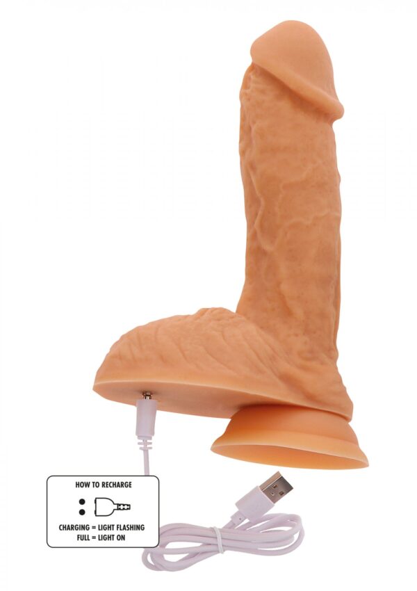 Silicone Vibrating Dildo Light skin tone - obrazek 4