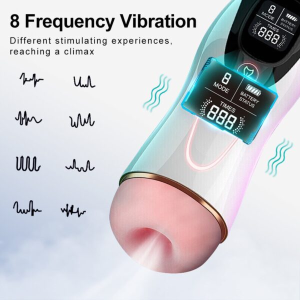 Masturbator Vibration 8 Vibration modes + Interactive function - obrazek 4