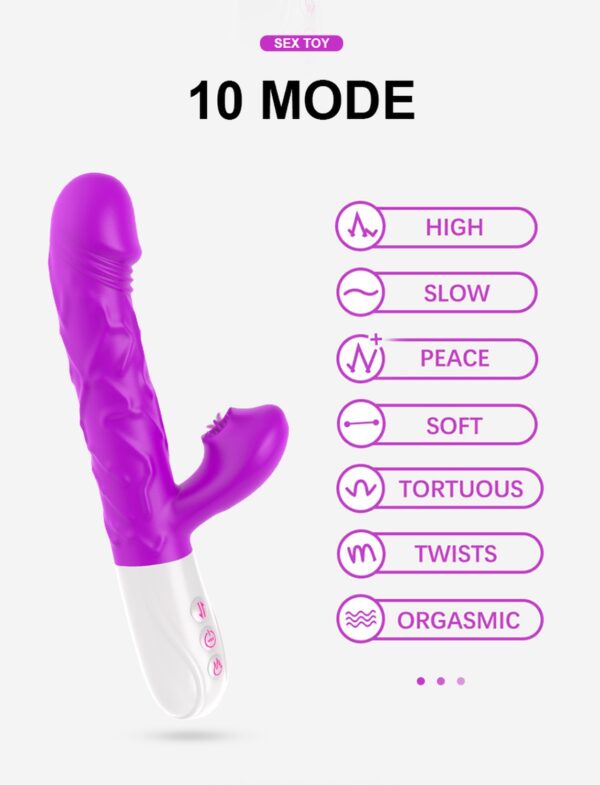 Wibrator  SiliconeTongue Vibrator, USB 10 Function - obrazek 4