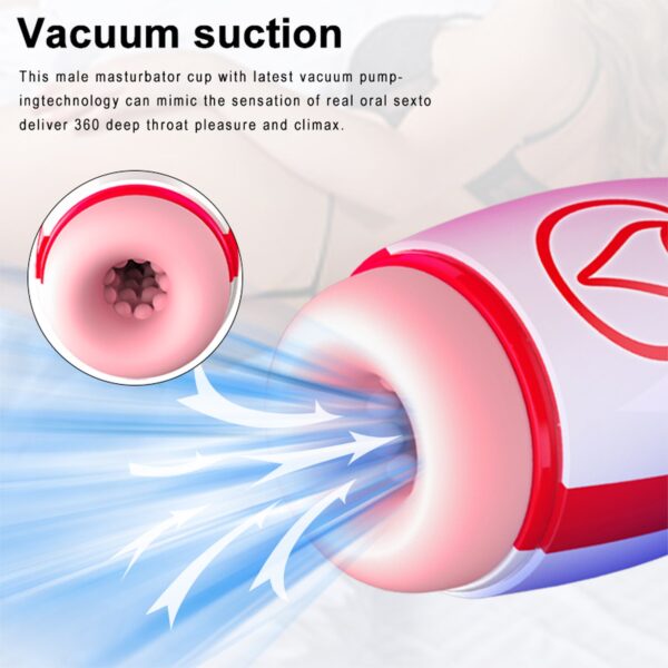 Masturbator   Vibrating  Masturbation Cup , 7 Suction Power, 7 Vibration Setting - obrazek 4