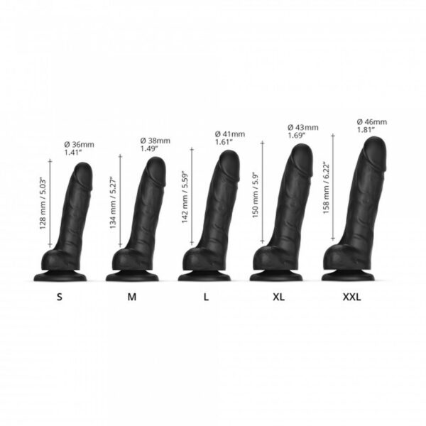 SLIDING SKIN REALISTIC DILDO BLACK XXL - obrazek 4