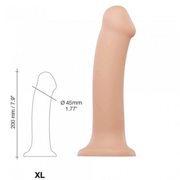 SEMI REALISTIC DUAL DENSITY BENDABLE DILDO VANILLA   XL - obrazek 4
