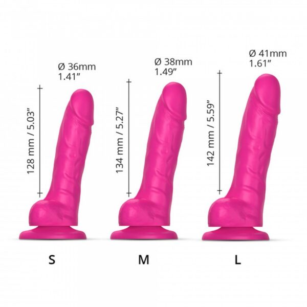 SLIDING SKIN REALISTIC DILDO FUSHIA S - obrazek 4