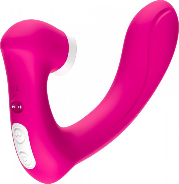 Stymulator silicone 2*9 vibration function Rose Red - obrazek 4