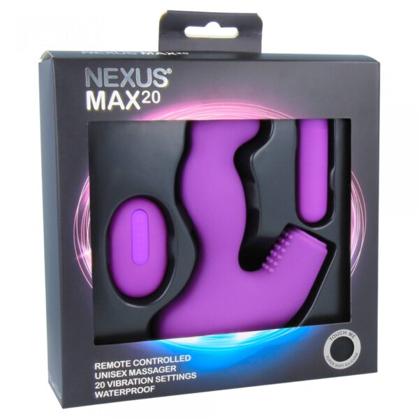 Nexus   Max 20 Remote Control Unisex Massager Purple - obrazek 4