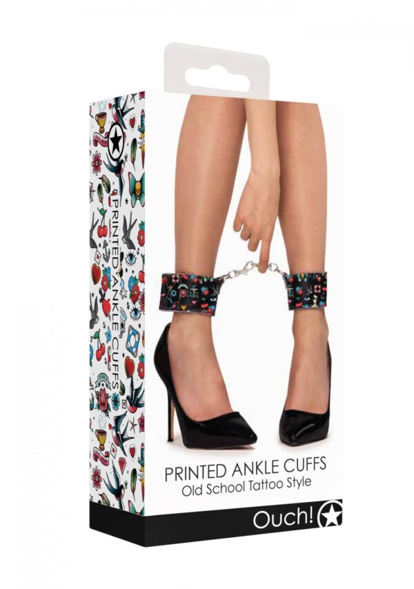 Printed Ankle Cuffs   Old School Tattoo Style   Black - obrazek 4