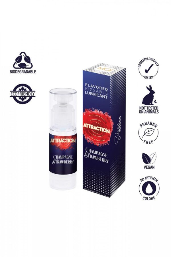 LUBRICANT ATTRACTION CHAMPAGNE STRAWBERRY 50 ML - obrazek 4