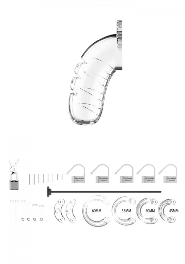 Model 16   Chastity   4.5   Cock Cage   Transparent - obrazek 4