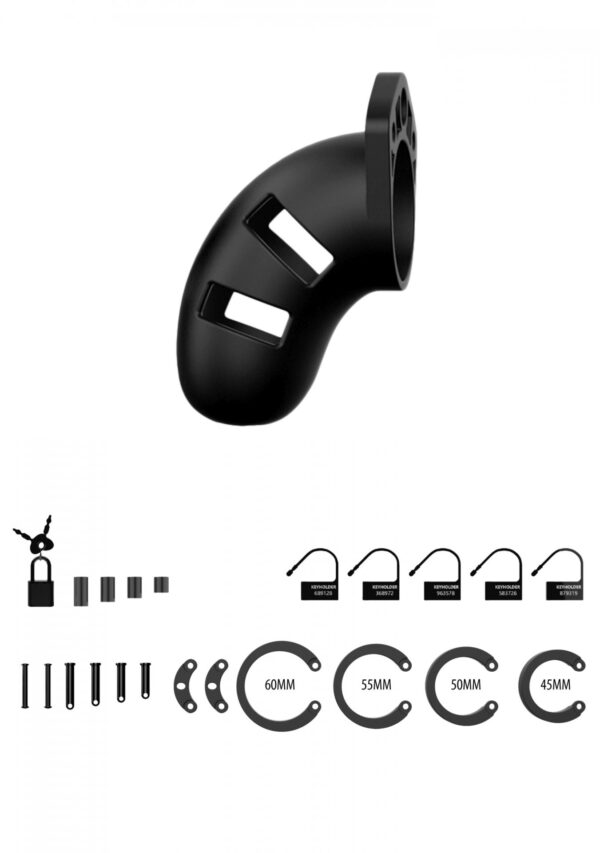 Model 20   Chastity   3.5   Silicone Cock Cage   Black - obrazek 4
