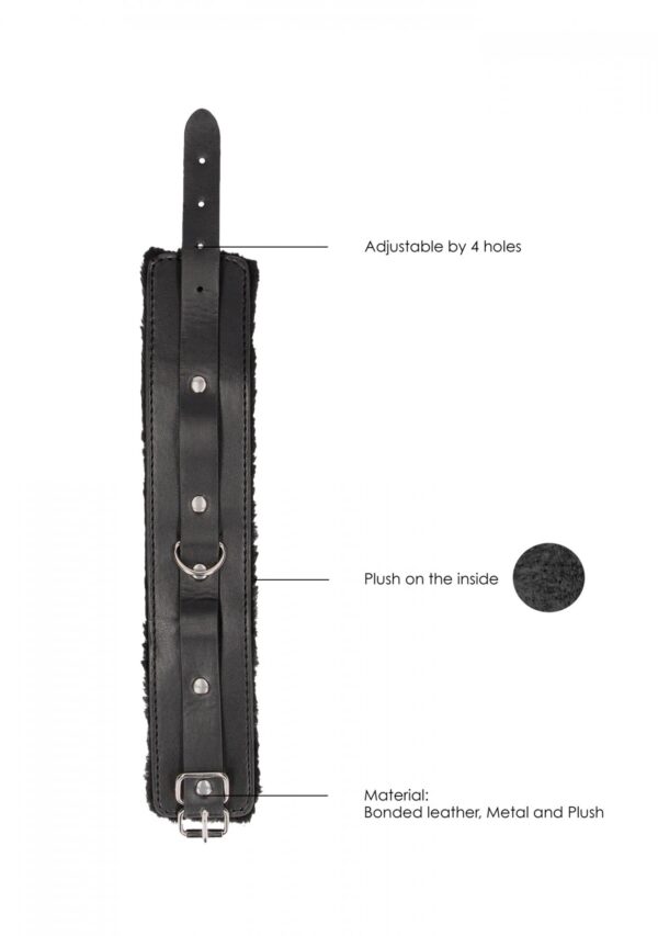 Plush Bonded Leather Ankle Cuffs   With Adjustable Straps - obrazek 4
