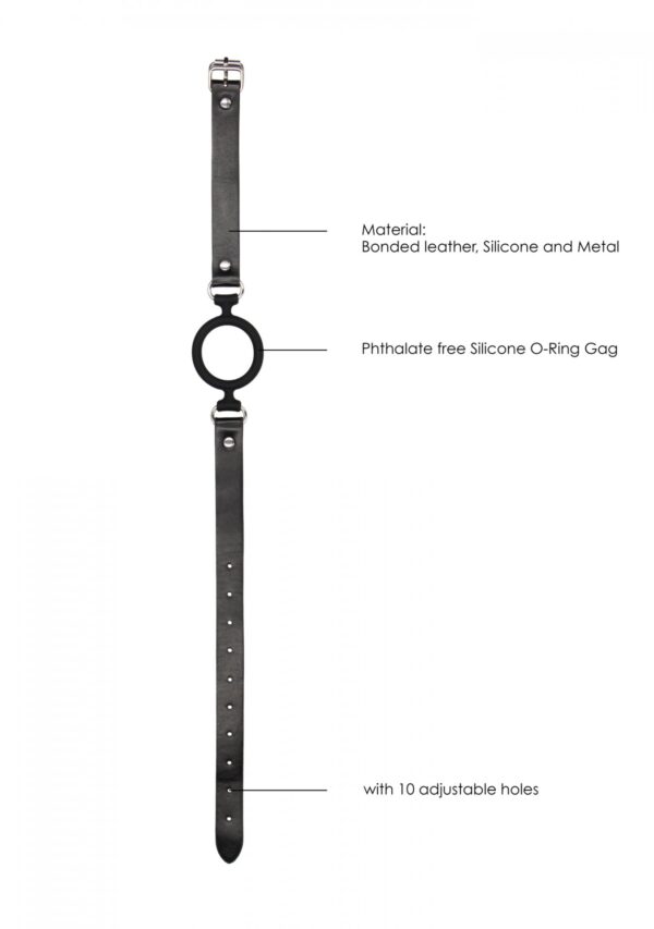 Silicone Ring Gag   With Adjustable Bonded Leather Straps - obrazek 4
