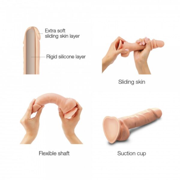 SLIDING SKIN REALISTIC DILDO VANILLA XL - obrazek 4