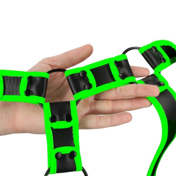 Body Harness   Glow in the Dark   Neon Green/Black   L/XL - obrazek 4