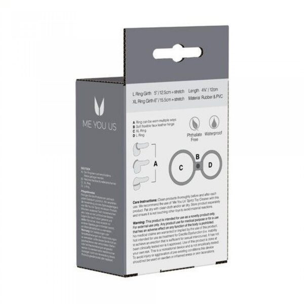 Pierścień  Me You Us Dual Ring Cock Ring Black - obrazek 4
